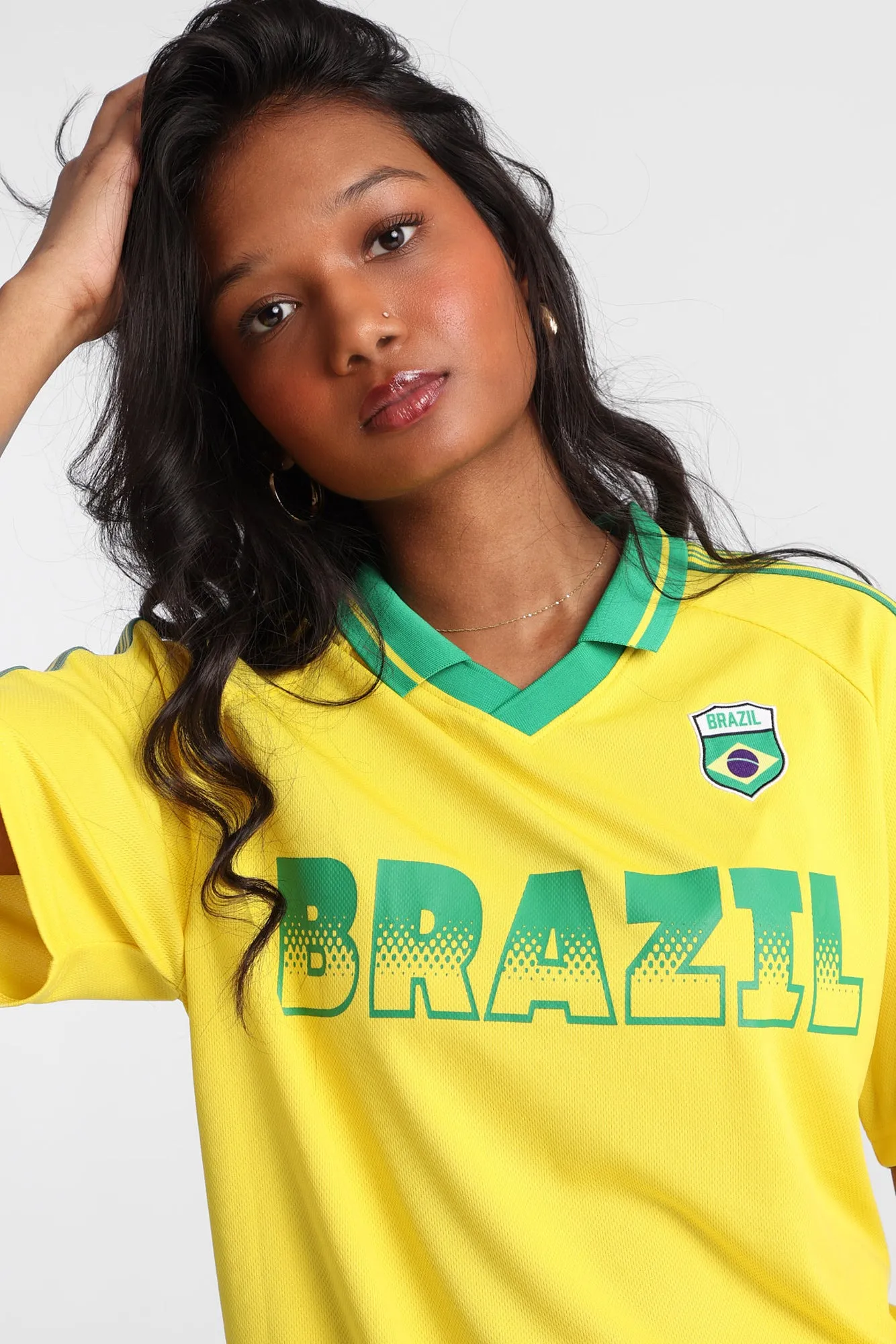Brazil Embroidered Patch Soccer Jersey sold by Bluenotes product image thumbnail 2