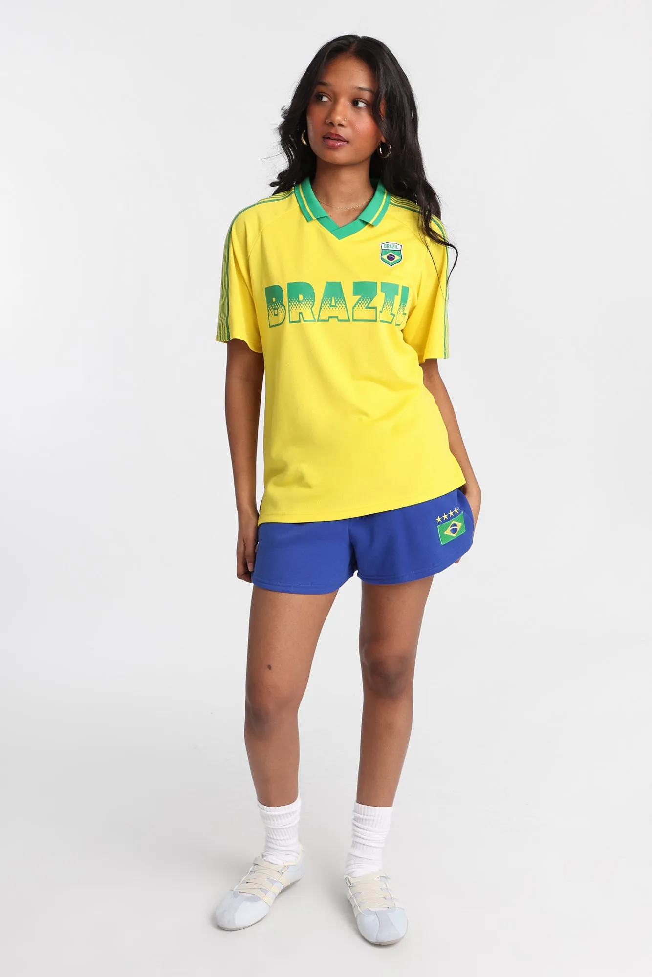Brazil Embroidered Patch Soccer Jersey sold by Bluenotes product image thumbnail 4