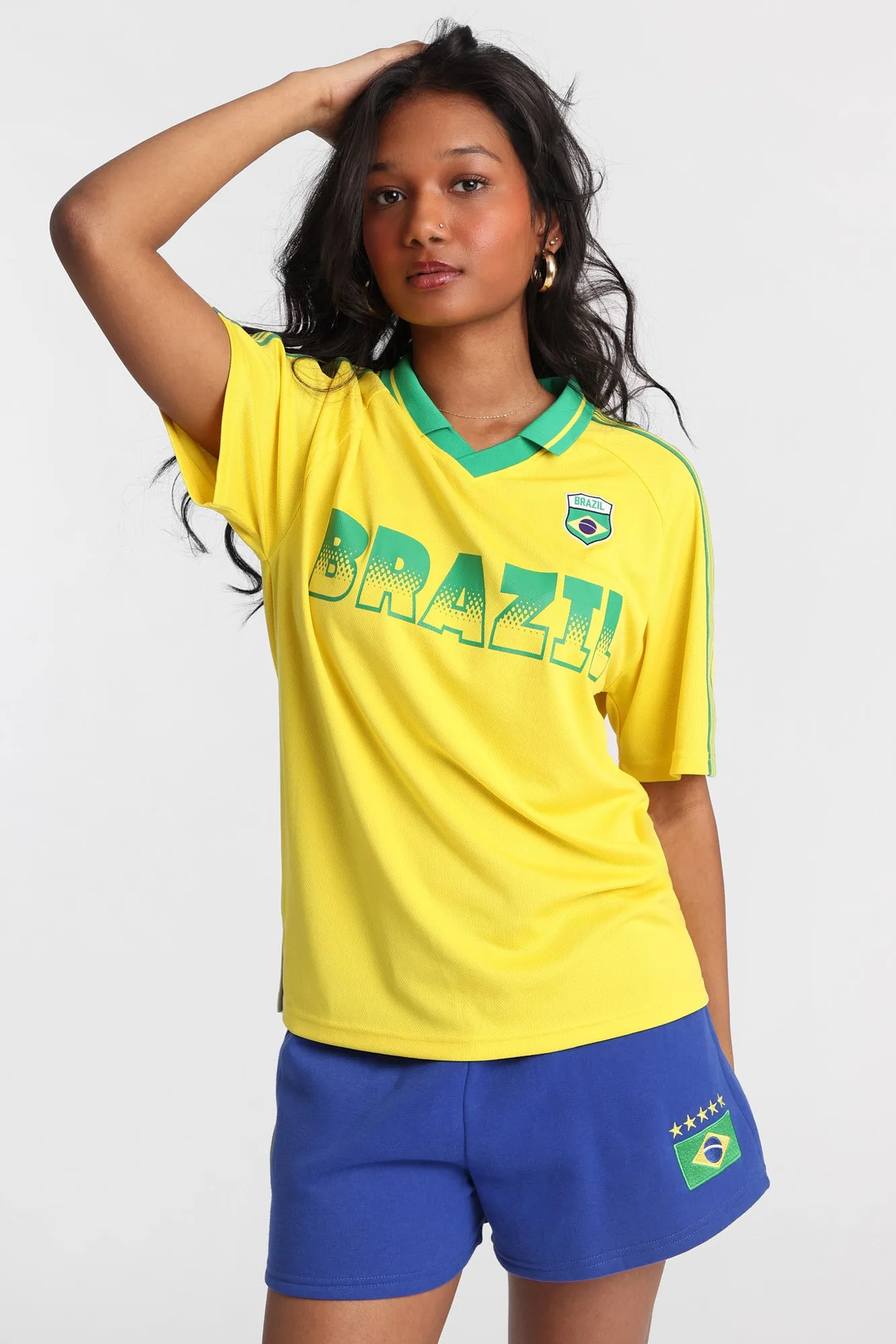 Brazil Embroidered Patch Soccer Jersey sold by Bluenotes