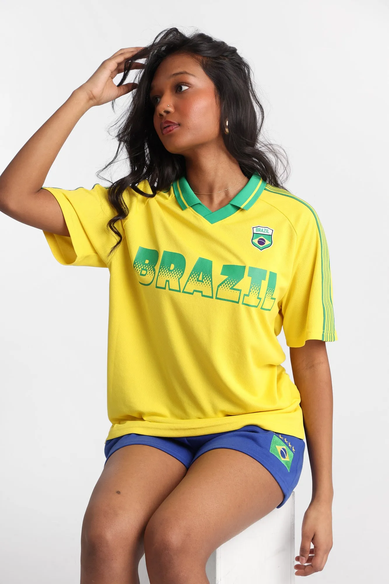 Brazil Embroidered Patch Soccer Jersey sold by Bluenotes product image thumbnail 5