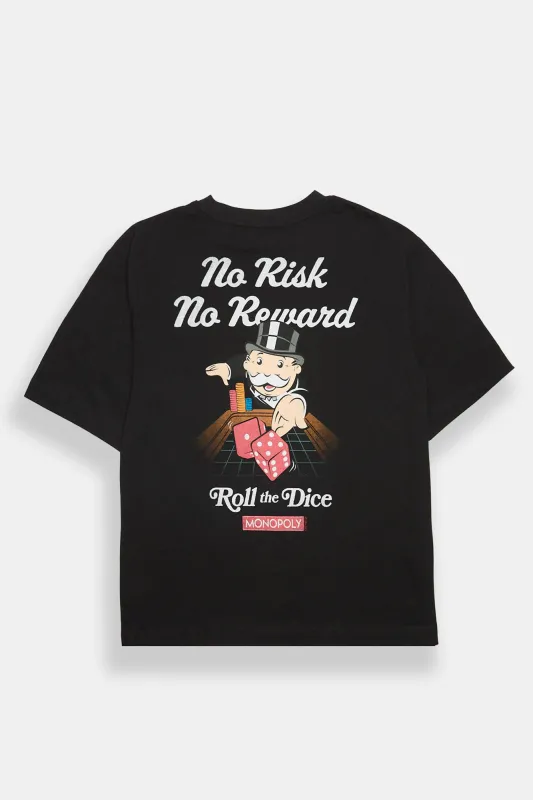 Monopoly No Risk No Reward Graphic Oversized Tee made by Aeropostale