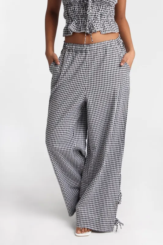 AERO Cotton Tie-Side Wide Leg Pants made by Aeropostale