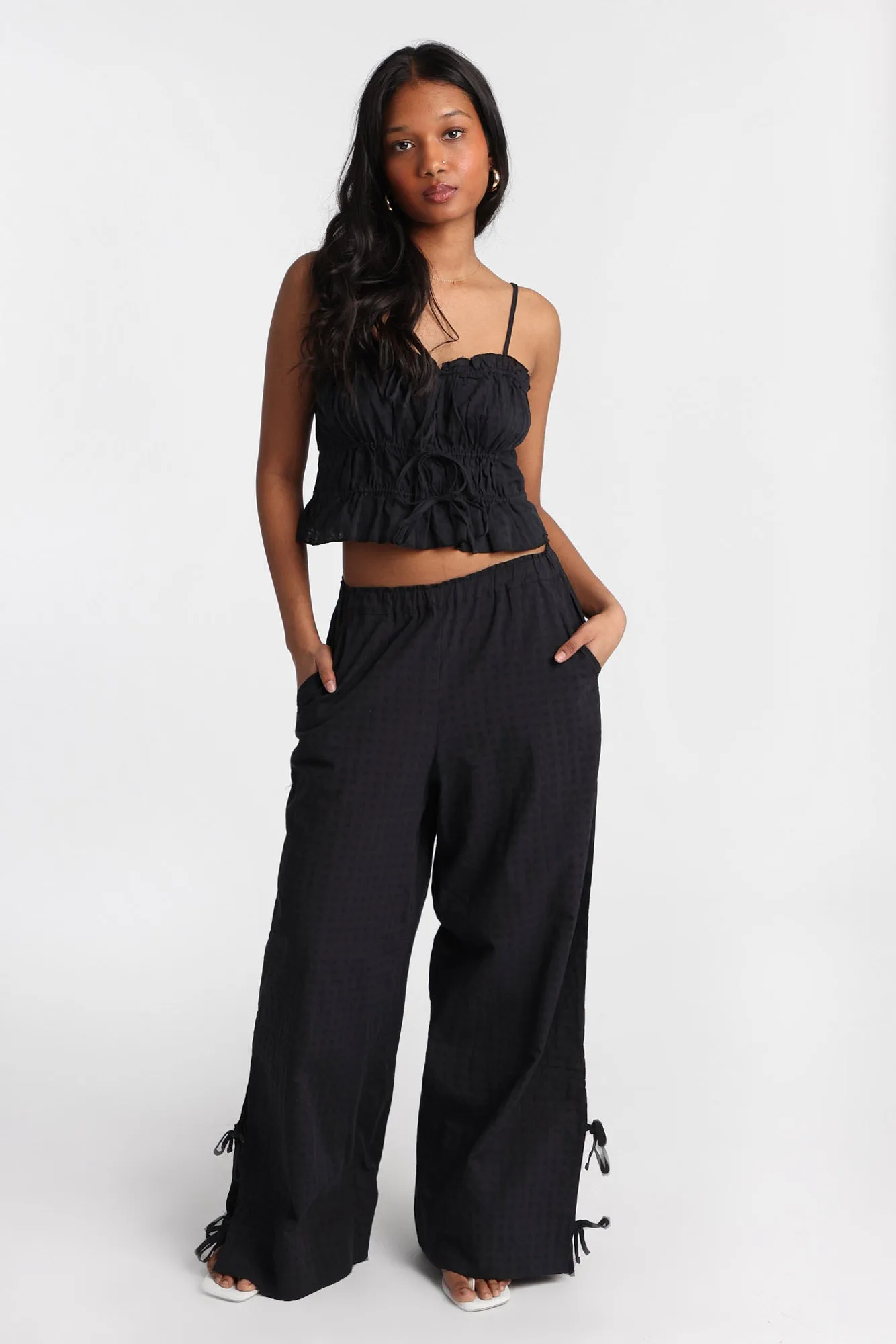 AERO Cotton Tie-Side Wide Leg Pants sold by Bluenotes product image thumbnail 5