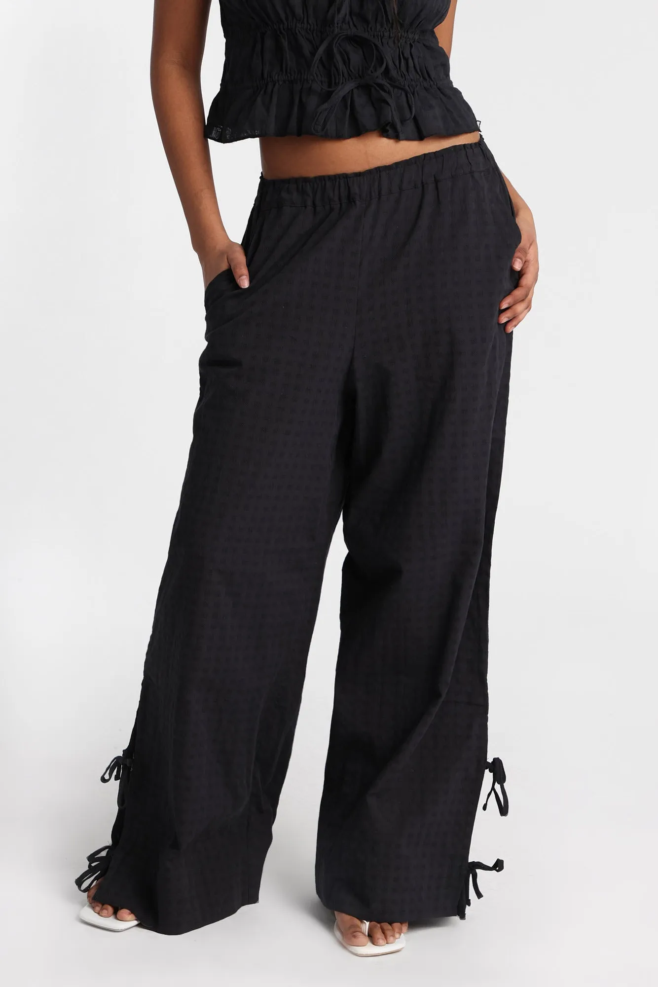 AERO Cotton Tie-Side Wide Leg Pants sold by Bluenotes product image thumbnail 2