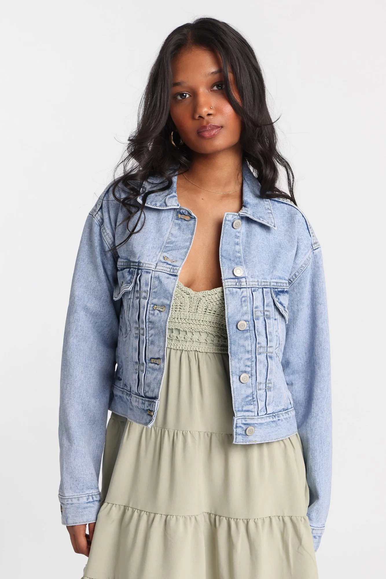 Cropped Denim Jacket sold by Bluenotes product image thumbnail 5