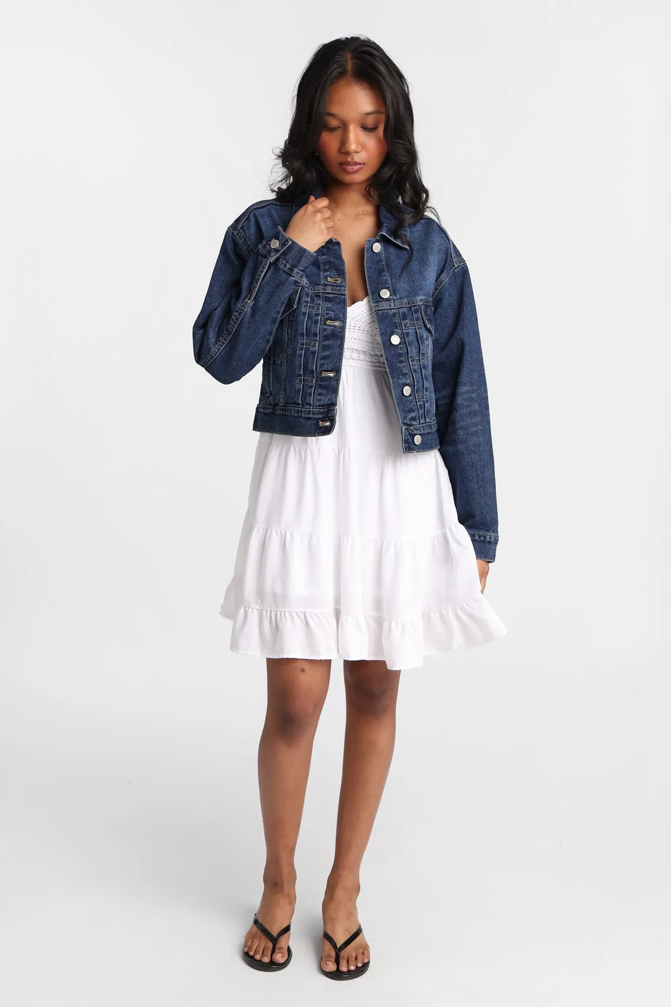 Cropped Denim Jacket sold by Bluenotes product image thumbnail 4
