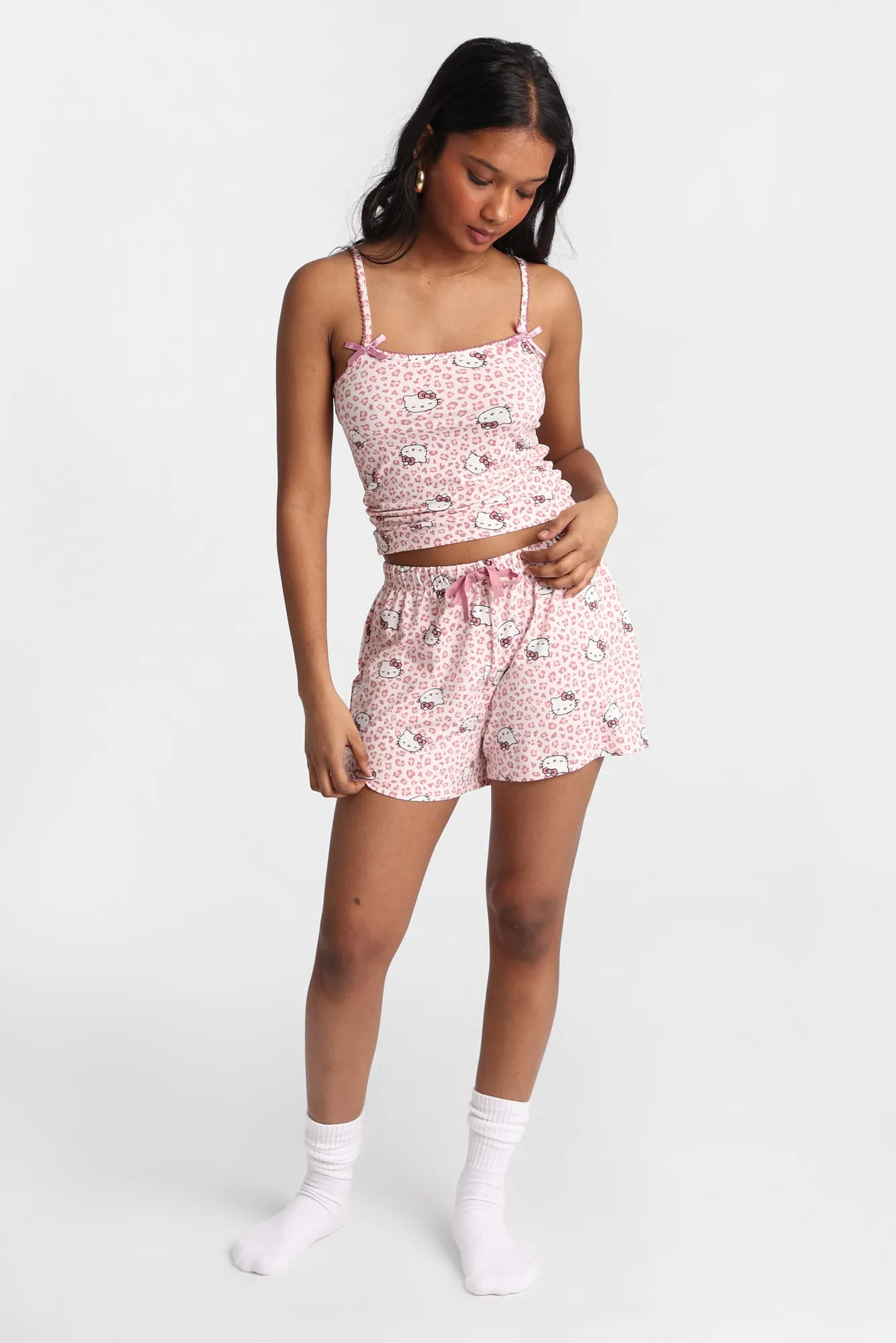 Hello Kitty Leopard Graphic Super Soft Pajama Camisole & Shorts 2-Piece Set sold by Bluenotes product image thumbnail 5