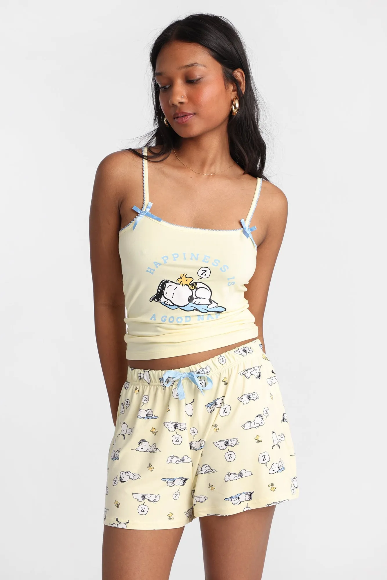 Peanuts Snoopy Nap Graphic Super Soft Pajama Camisole & Shorts 2-Piece Set sold by Bluenotes
