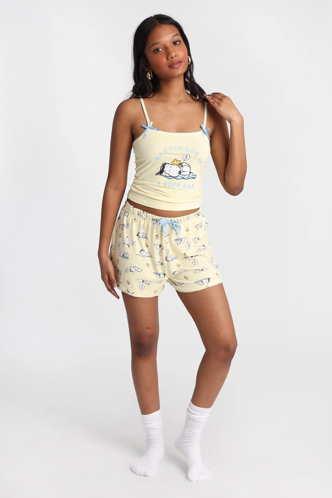 Peanuts Snoopy Nap Graphic Super Soft Pajama Camisole & Shorts 2-Piece Set sold by Bluenotes product image thumbnail 5