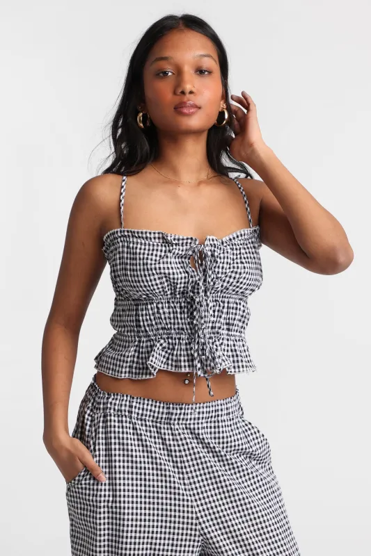 AERO Cotton Tie-Front Peplum Top made by Aeropostale