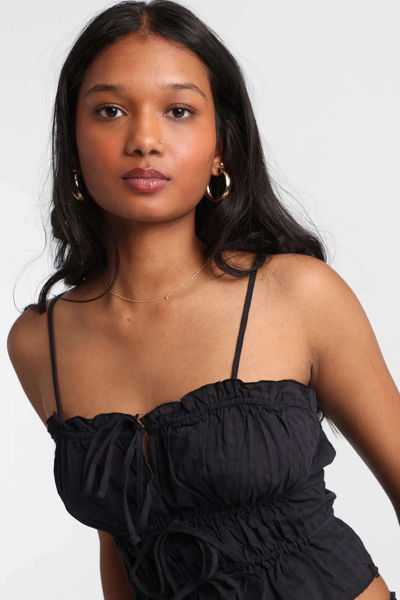 AERO Cotton Tie-Front Peplum Top sold by Bluenotes product image thumbnail 3