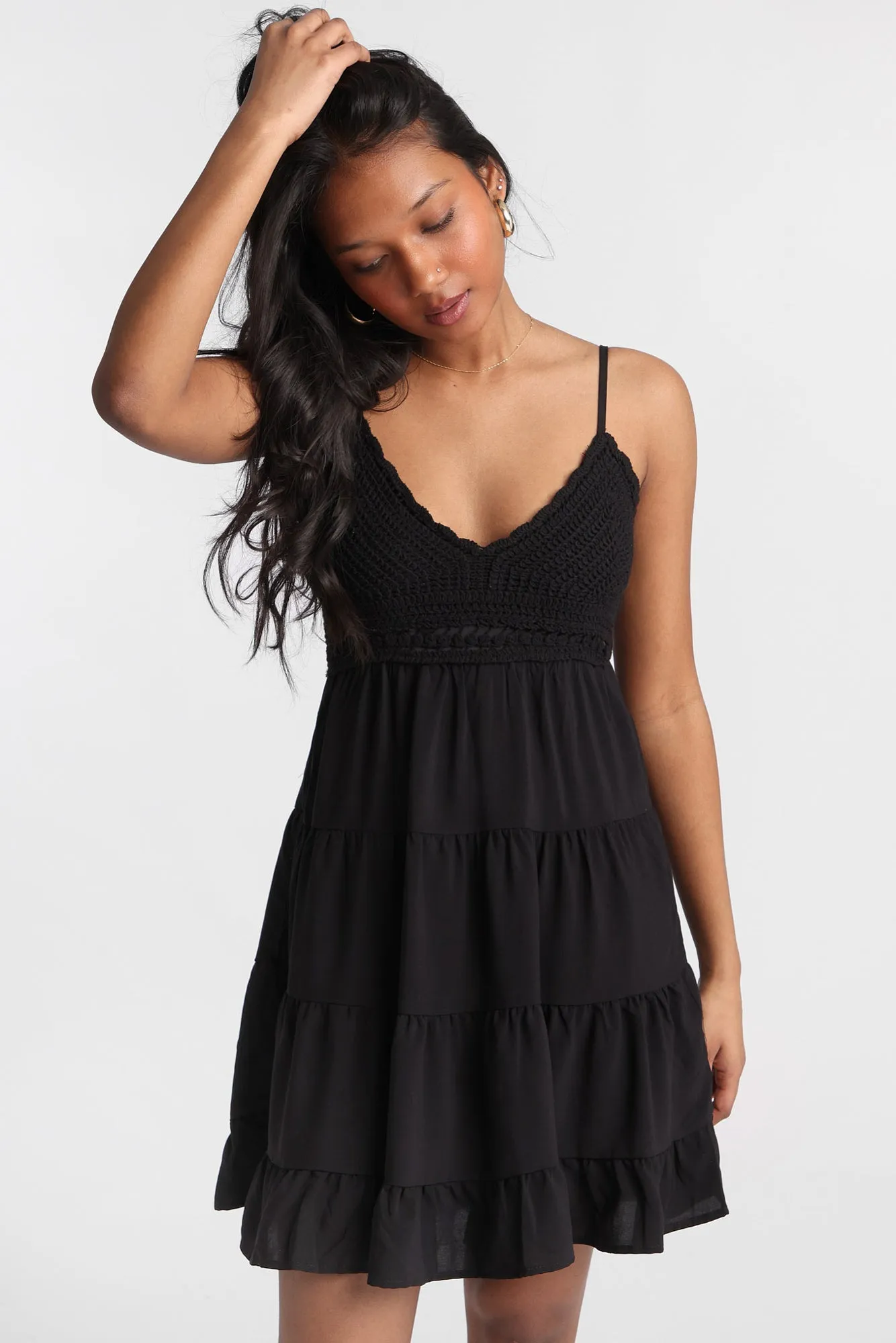 Crochet-Style Bodice Mini Dress sold by Bluenotes product image thumbnail 2