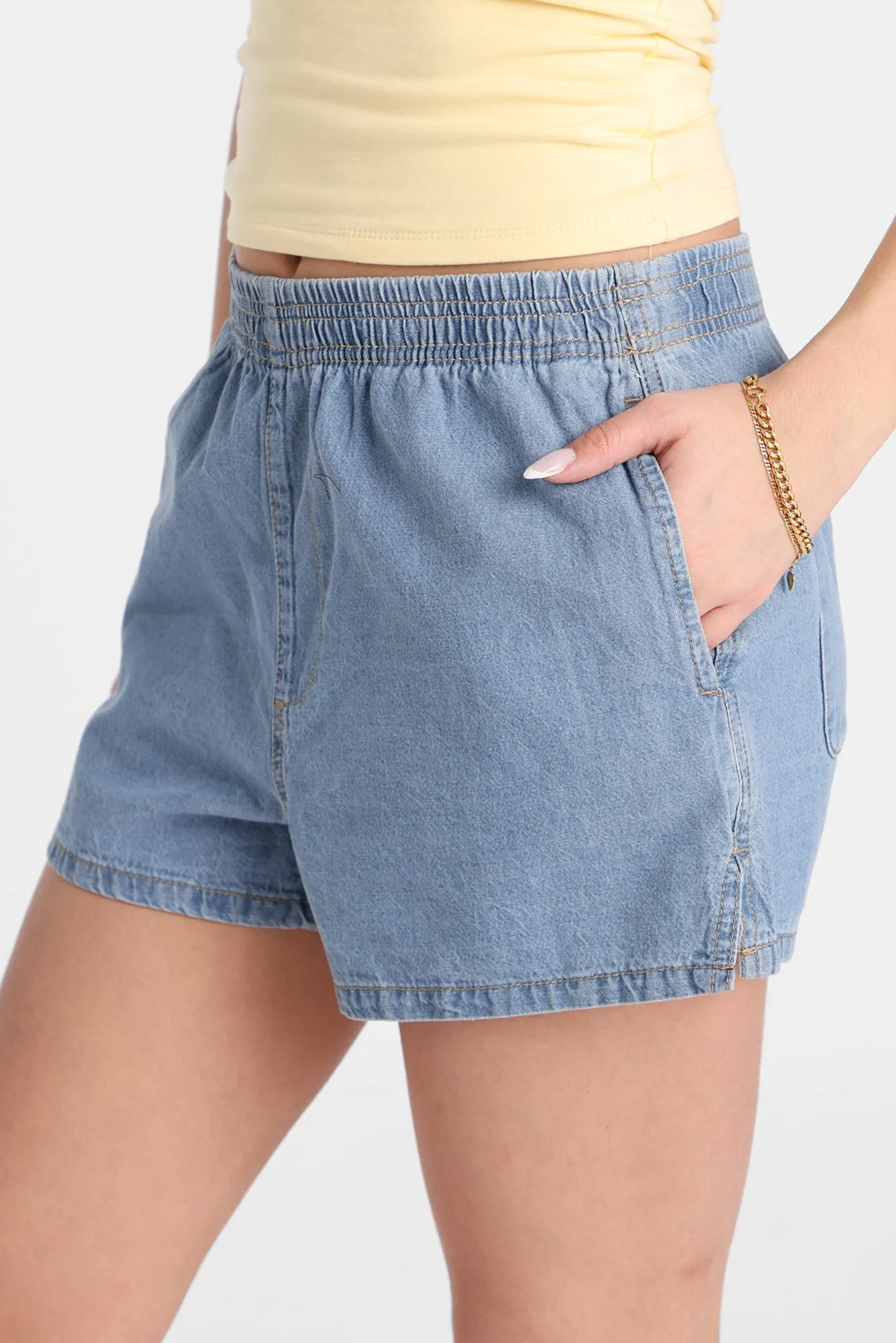 Low Rise Denim Pull-On Shorts sold by Bluenotes product image thumbnail 3