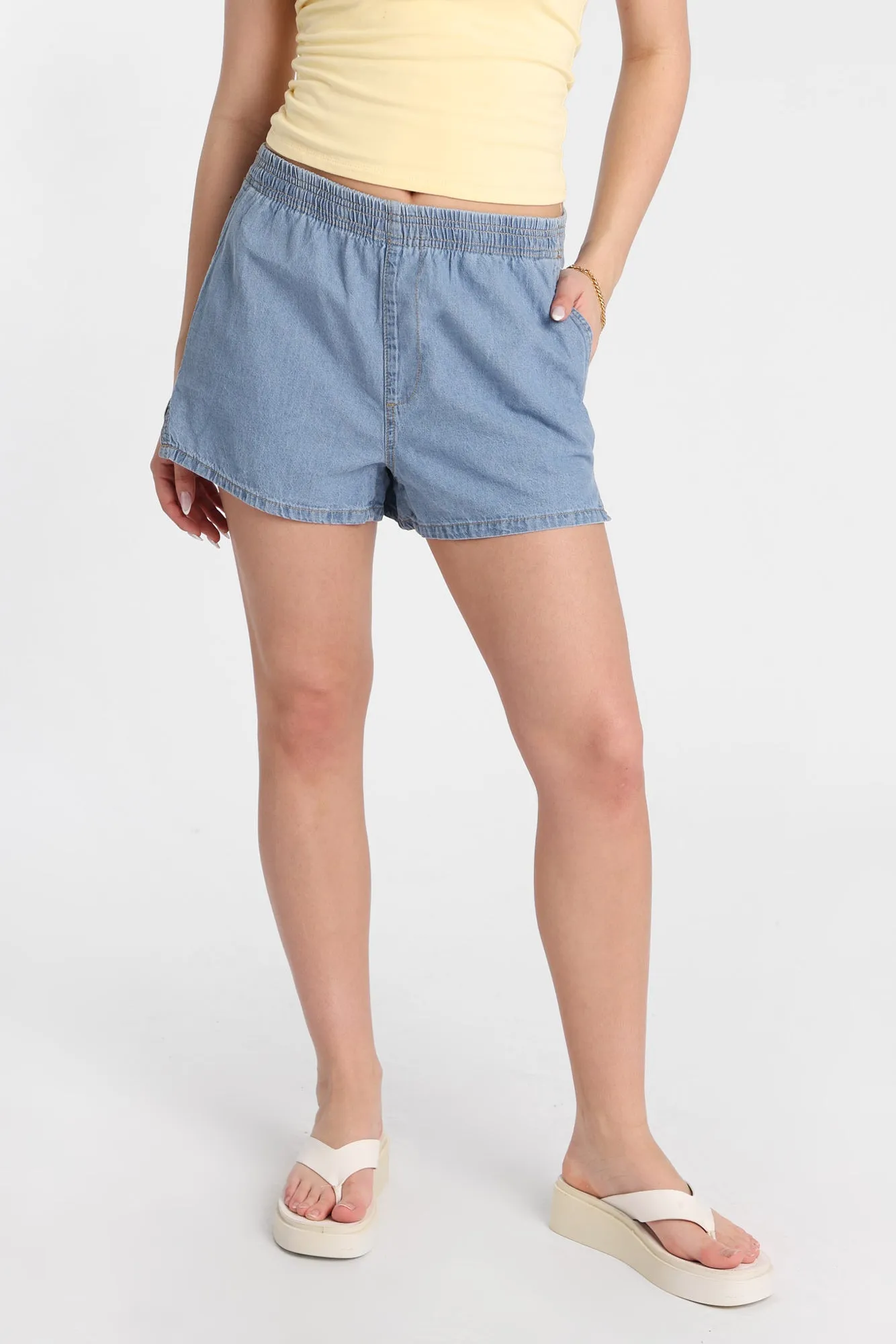Low Rise Denim Pull-On Shorts sold by Bluenotes product image thumbnail 2