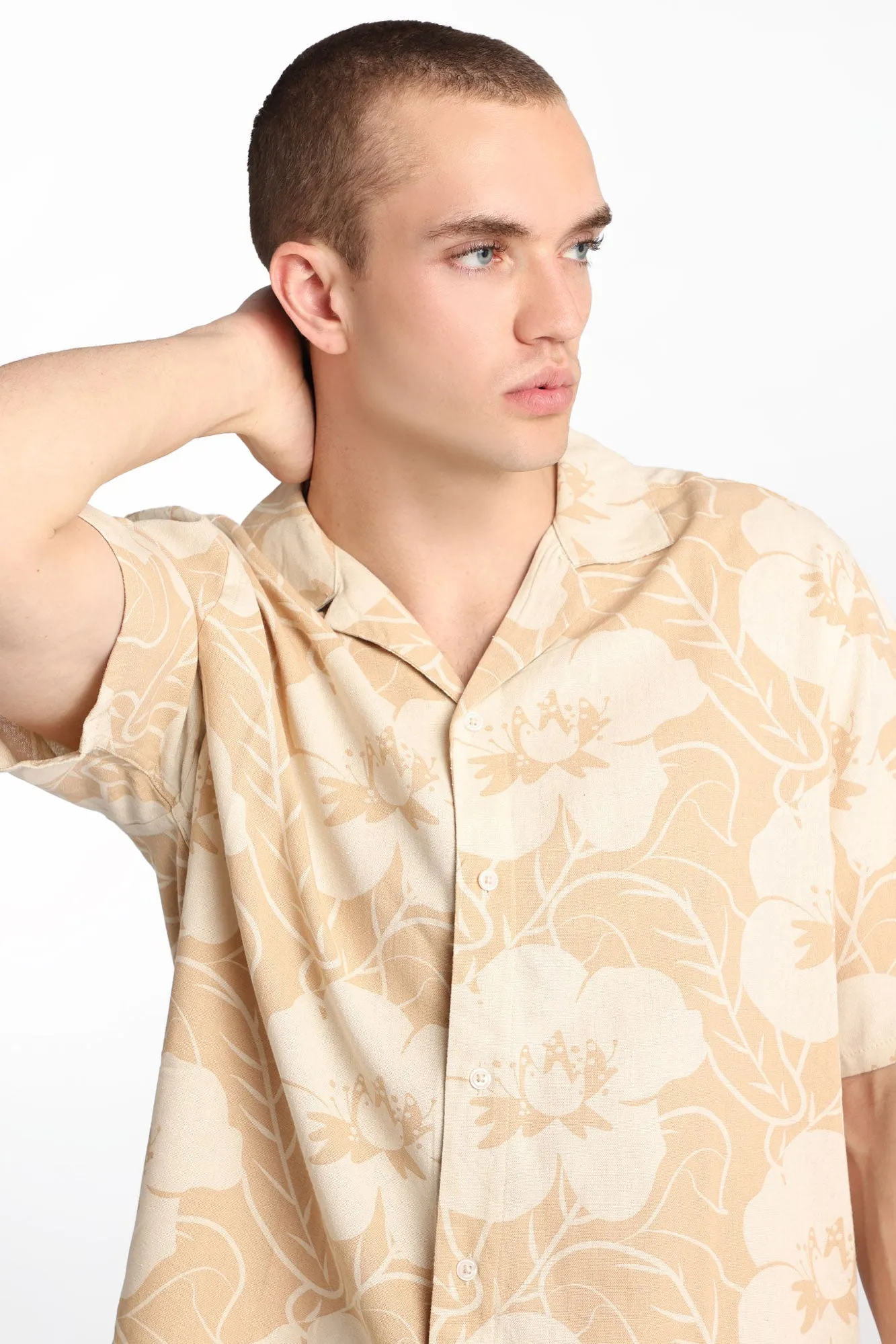 Linen-Blend Floral Button-Up Shirt sold by Bluenotes product image thumbnail 3