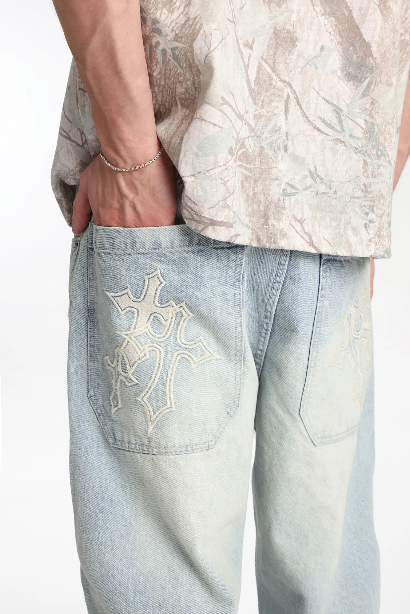 Cross Trio Embroidered Skater Jeans sold by Bluenotes product image thumbnail 2