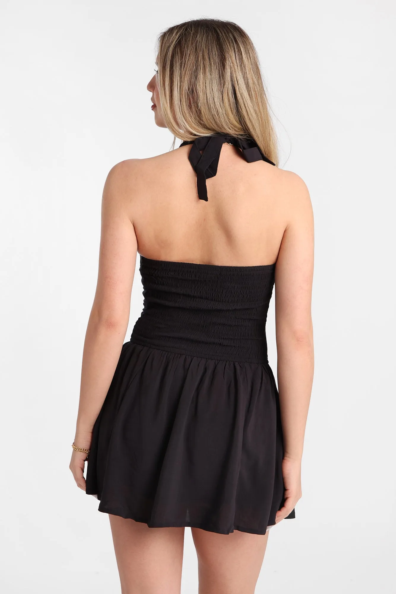 AERO Halter Neck Drop Waist Mini Dress sold by Bluenotes product image thumbnail 4