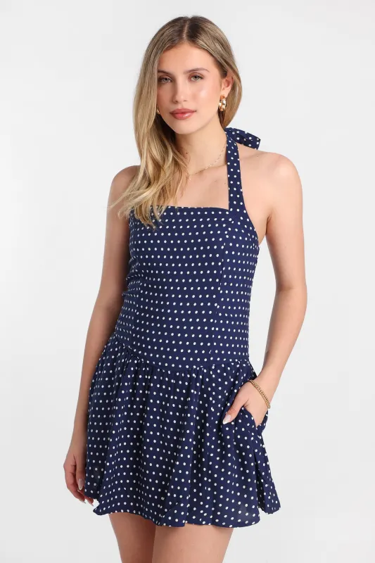 AERO Halter Neck Drop Waist Mini Dress made by Aeropostale