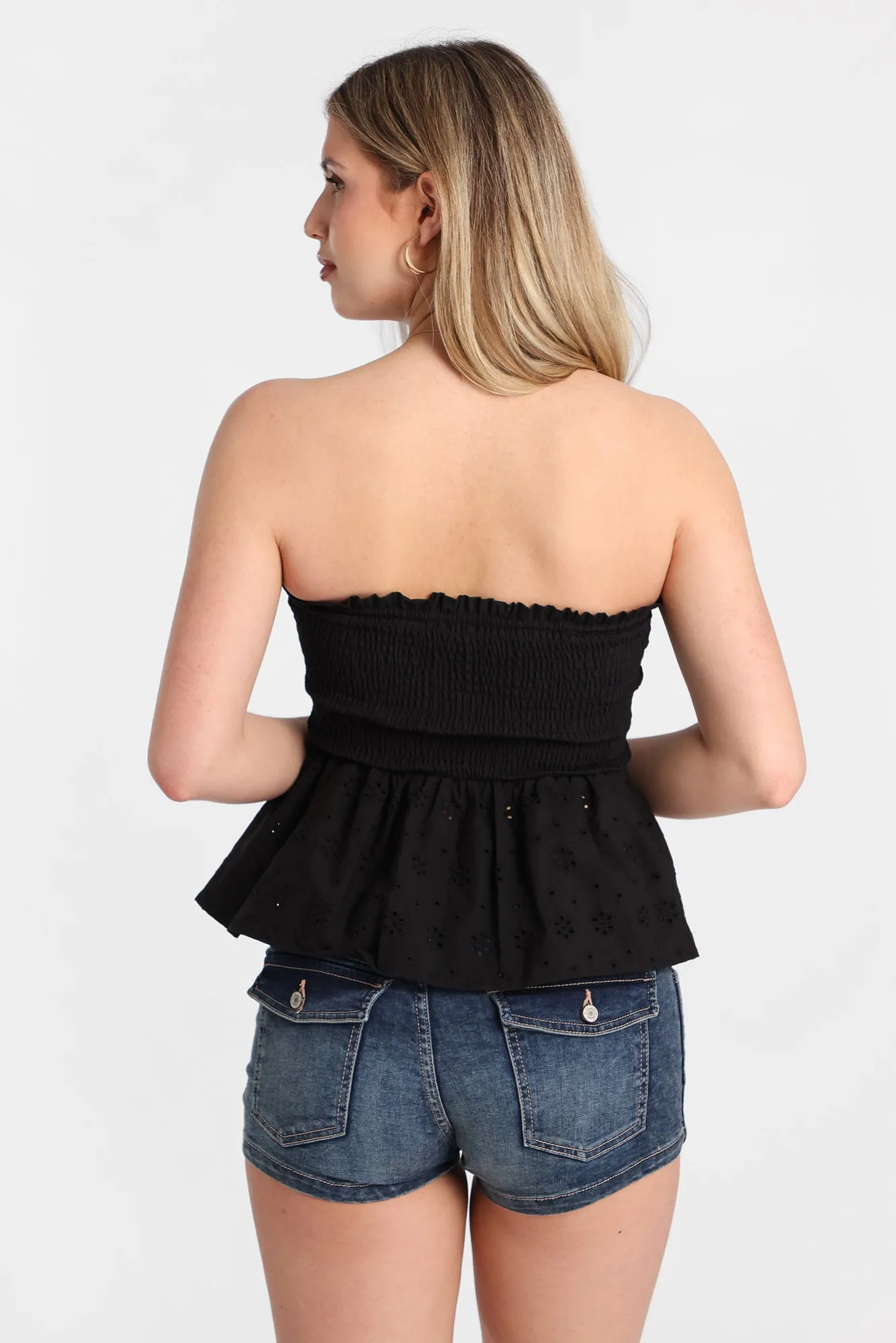 Cotton Eyelet Smocked Strapless Top sold by Bluenotes product image thumbnail 4