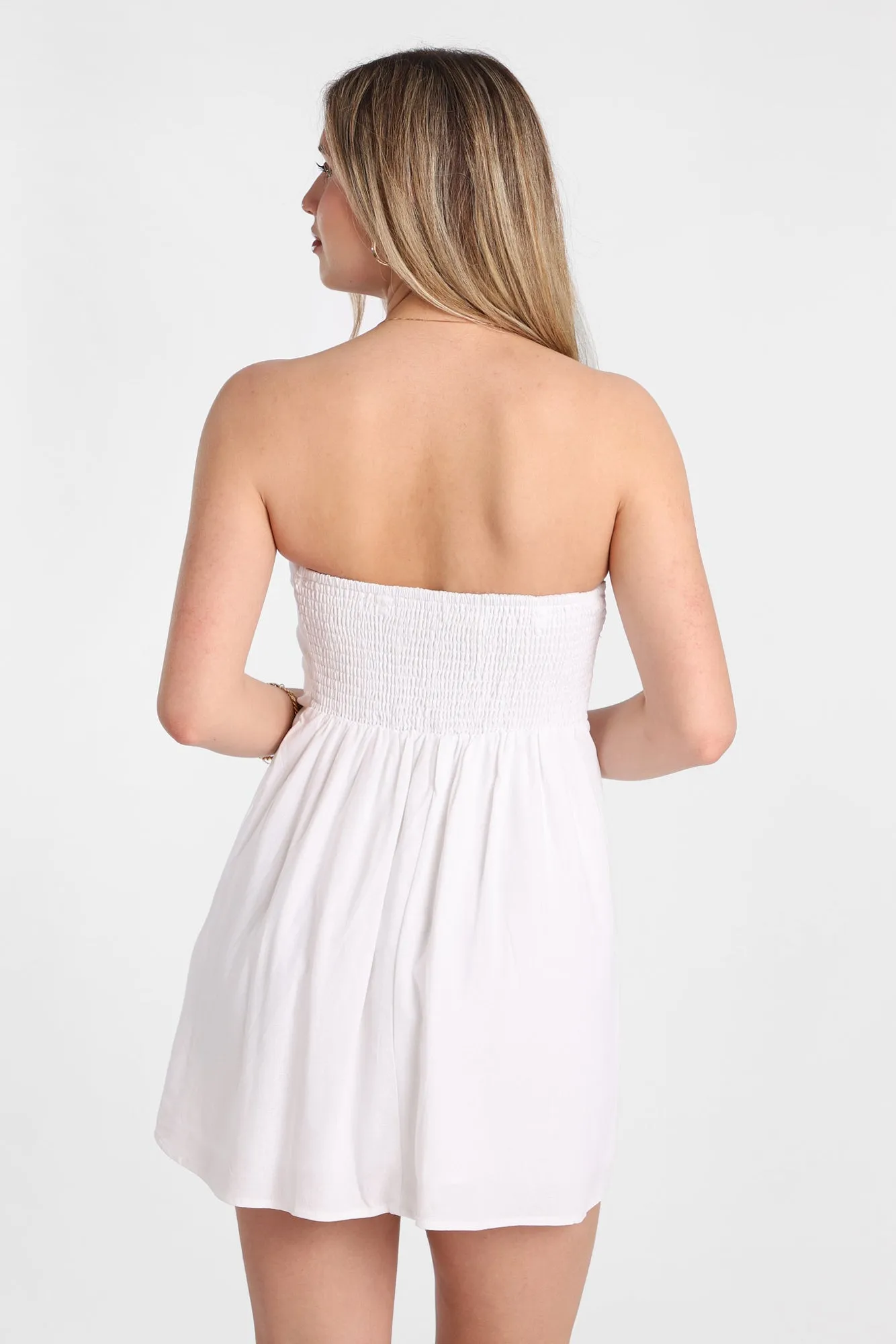 AERO Linen-Blend Strapless Mini Dress sold by Bluenotes product image thumbnail 4