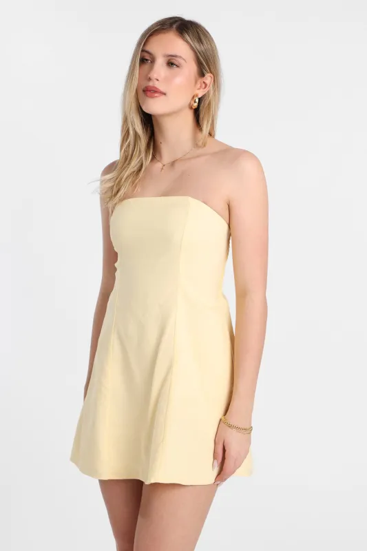AERO Linen-Blend Strapless Mini Dress made by Aeropostale