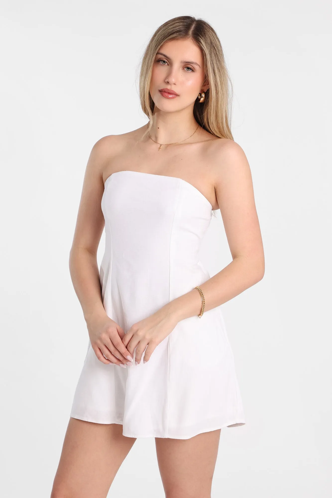 AERO Linen-Blend Strapless Mini Dress sold by Bluenotes product image thumbnail 2