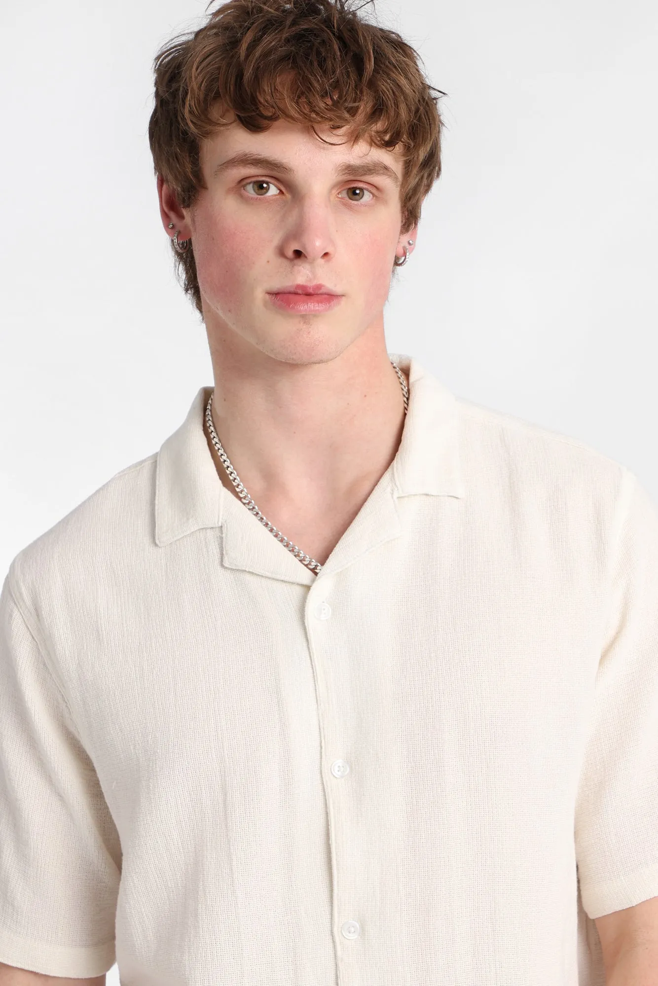 Cotton Gauze Button-Up Shirt sold by Bluenotes product image thumbnail 3