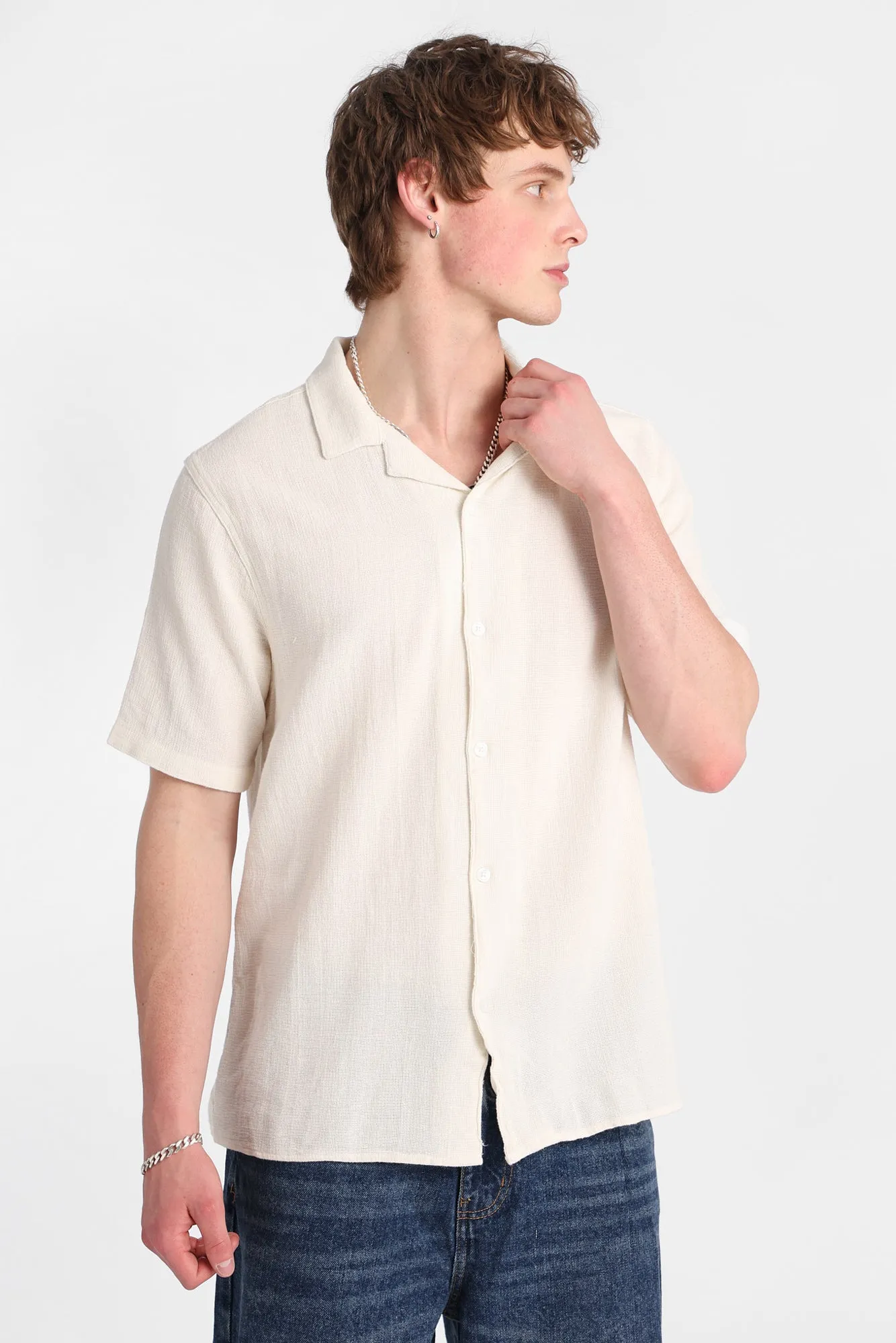 Cotton Gauze Button-Up Shirt sold by Bluenotes product image thumbnail 2
