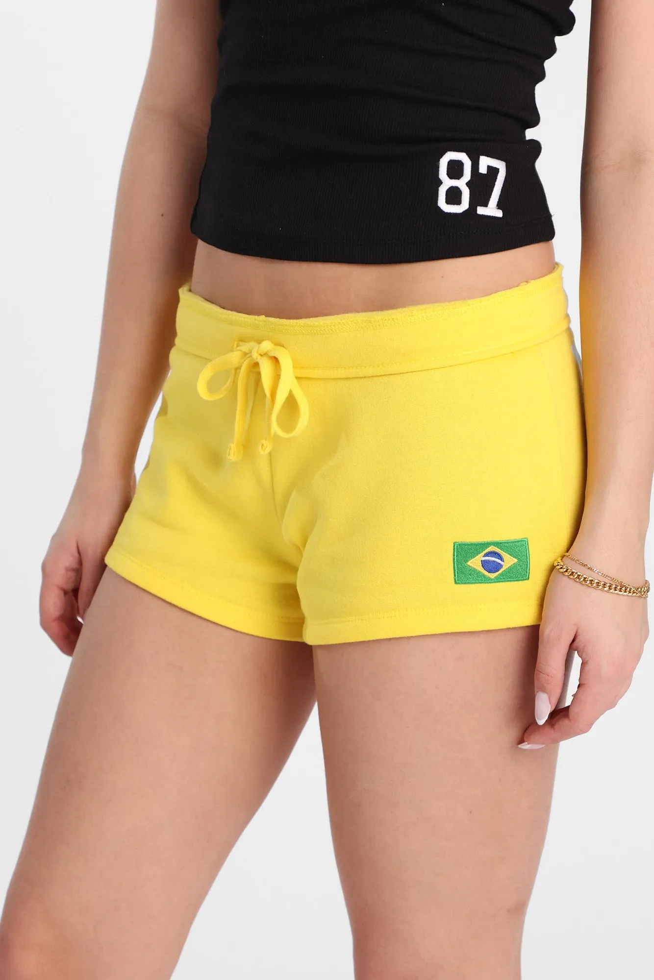 Brazil Embroidered Micro Fleece Shorts sold by Bluenotes product image thumbnail 2