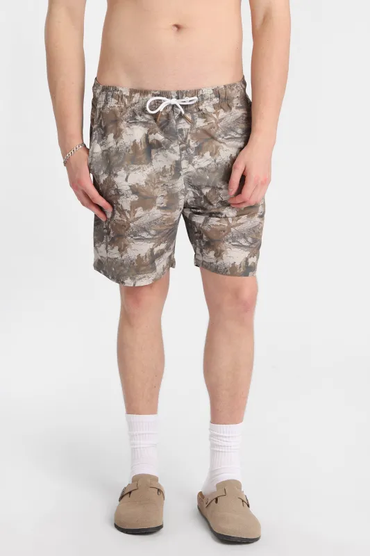 Tree Camouflage 7" Swim Shorts made by Bluenotes