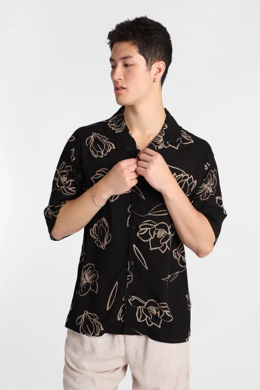 Floral Print Short Sleeve Shirt made by Bluenotes