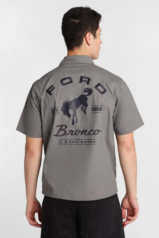 Ford Bronco Embroidered Patch Button-Up Shirt made by Aeropostale