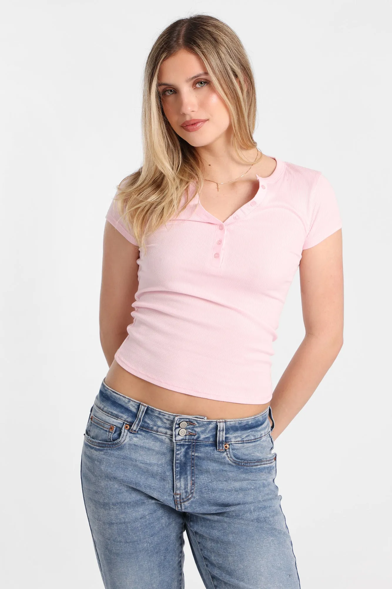 AERO Butterysoft Ribbed Knit Henley Tee sold by Bluenotes