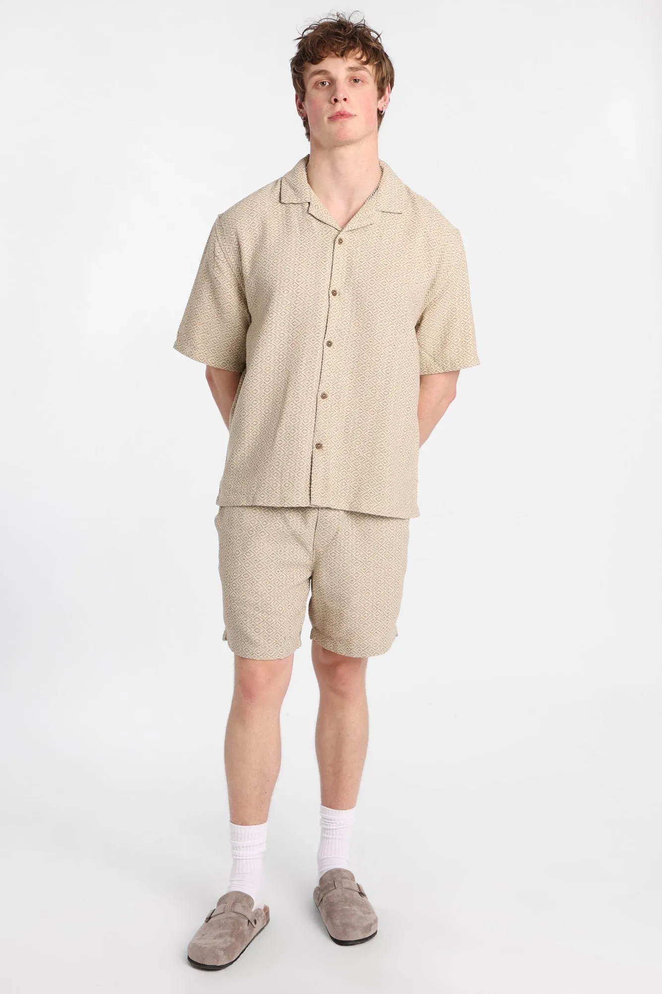Textured Geometric Short Sleeve Shirt sold by Bluenotes product image thumbnail 4