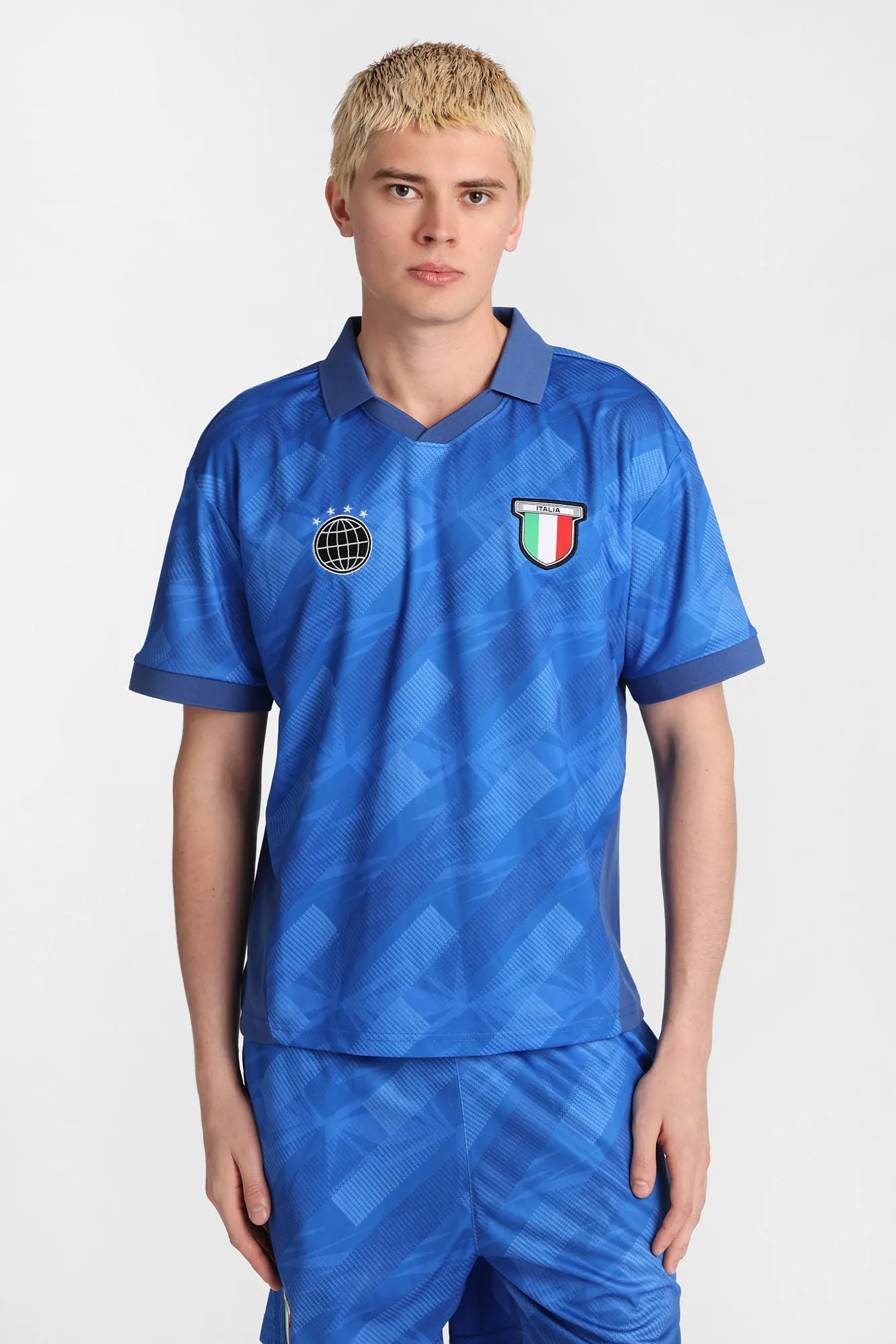 Italia 10 Graphic Oversized Polo Soccer Jersey sold by Bluenotes