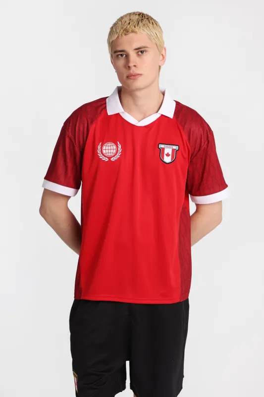 Canada 19 Graphic Oversized Polo Soccer Jersey made by Bluenotes