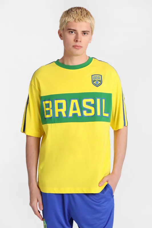 Brasil 10 Graphic Oversized Jersey Tee made by Bluenotes