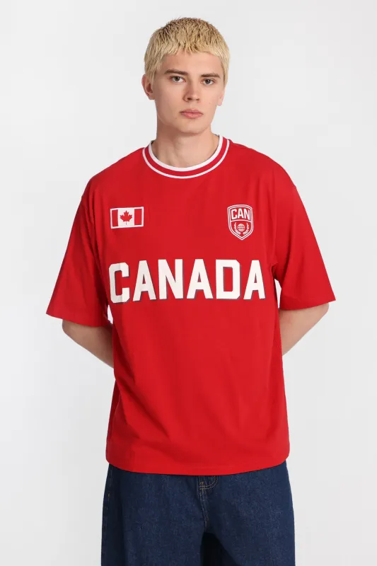 Canada 19 Graphic Oversized Jersey Tee made by Bluenotes