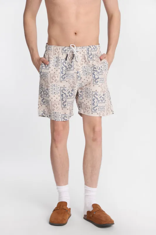 Bandana Print 7" Swim Shorts made by Bluenotes