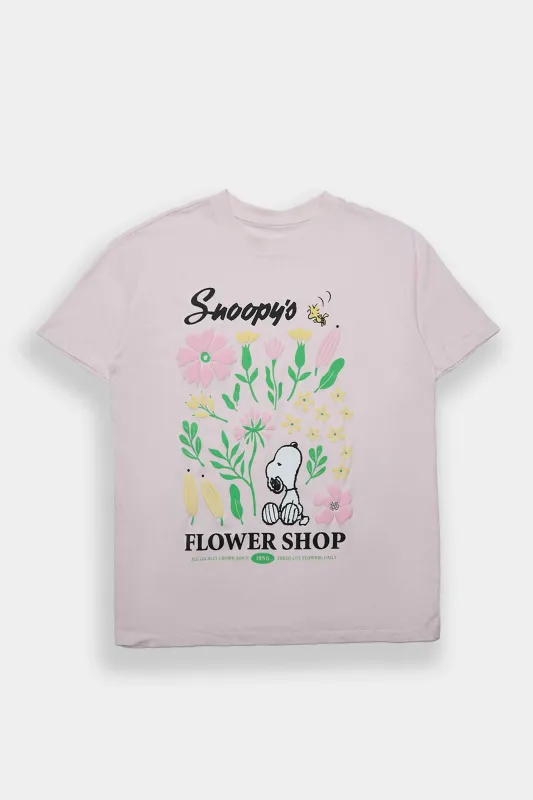 Peanuts Snoopy 's Flowershop Graphic Boyfriend Tee made by Aeropostale