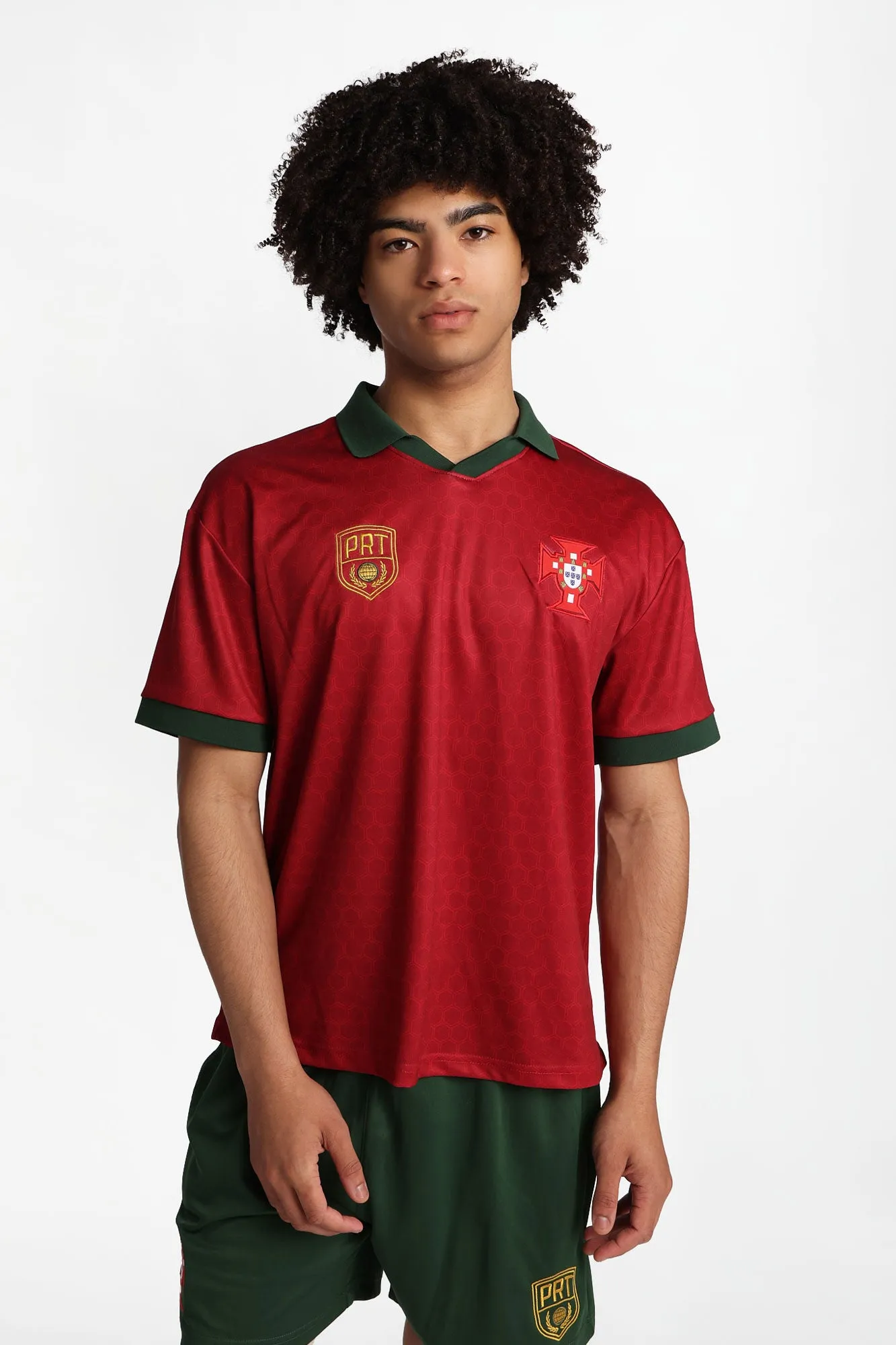 Portugal 7 Graphic Oversized Polo Soccer Jersey sold by Bluenotes