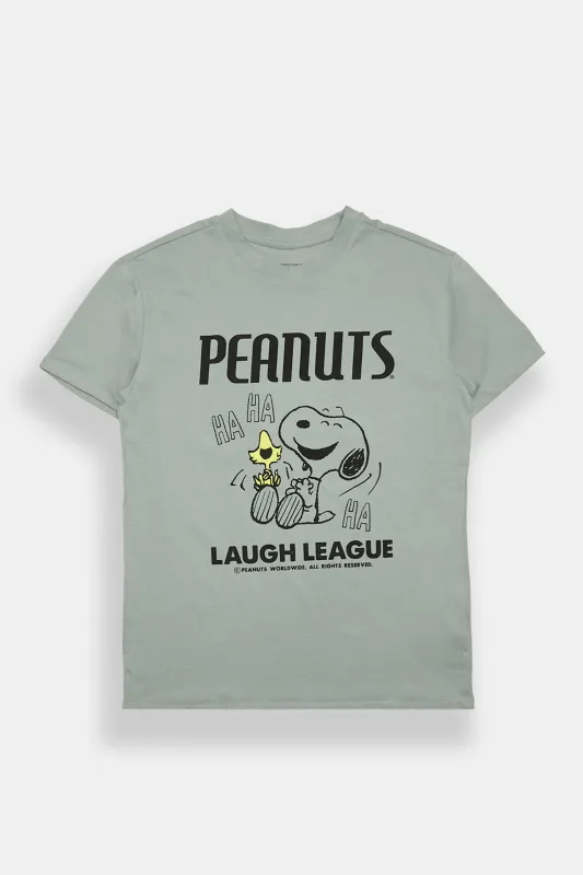 Peanuts Snoopy & Woodstock Graphic Boyfriend Tee made by Aeropostale
