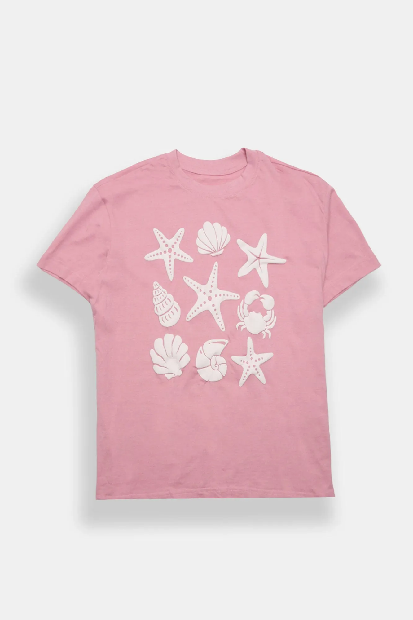 Sea Shells & Starfish Graphic Boyfriend Tee sold by Bluenotes