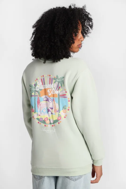 AERO Summer Vibes Graphic Oversized Crew Neck Sweatshirt made by Aeropostale