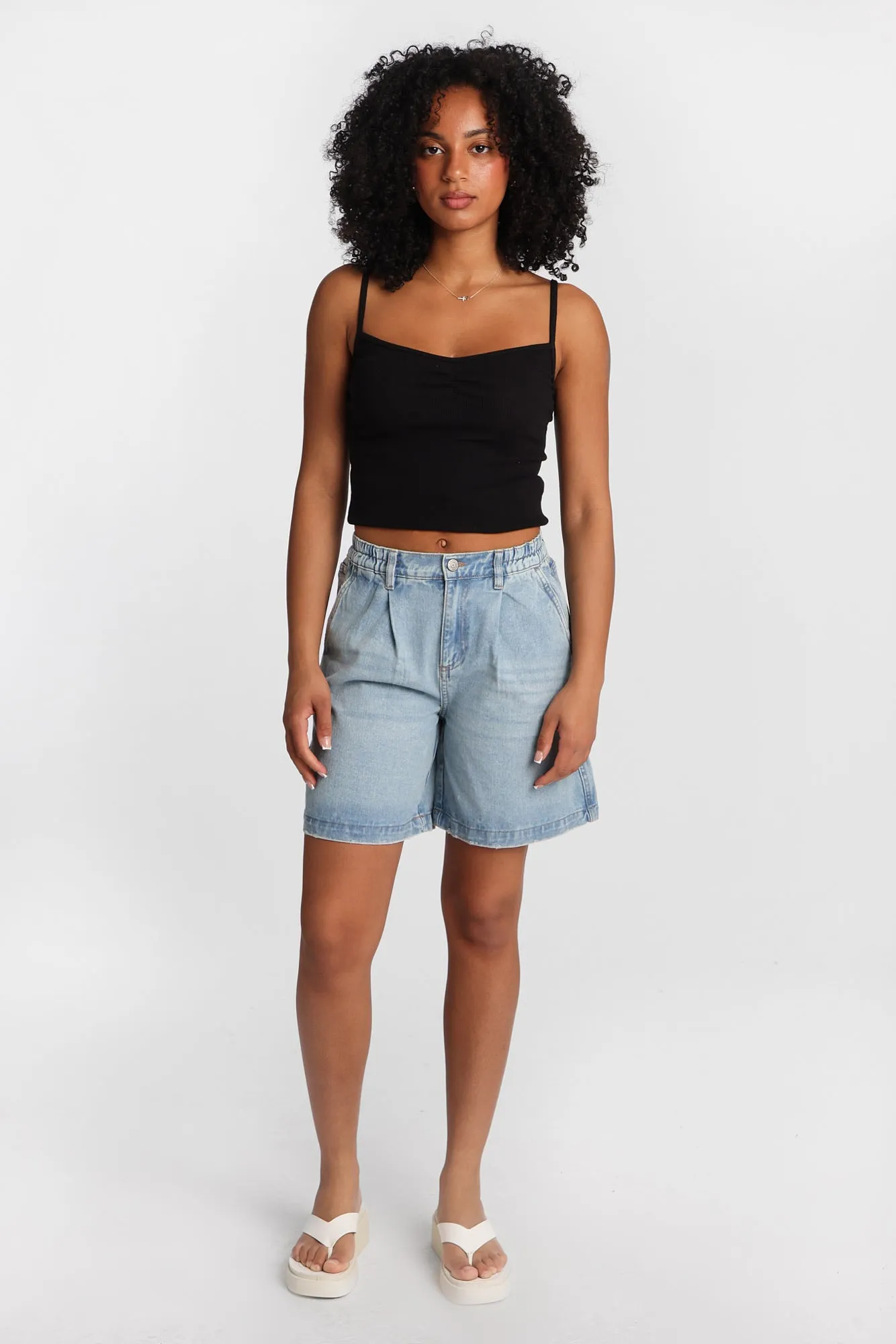 High Rise Stretch Waistband Trouser Jorts sold by Bluenotes product image thumbnail 4