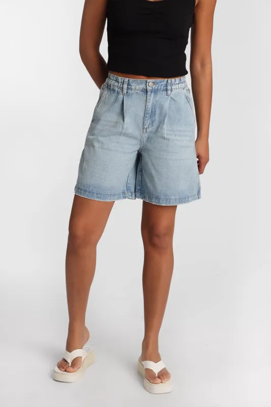 High Rise Stretch Waistband Trouser Jorts made by Bluenotes