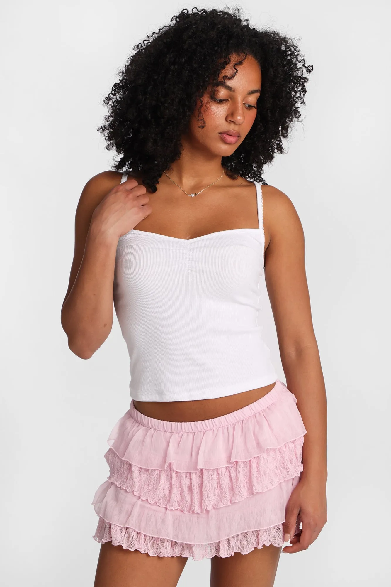 AERO Ribbed Knit Cinched V-Neck Camisole sold by Bluenotes product image thumbnail 2