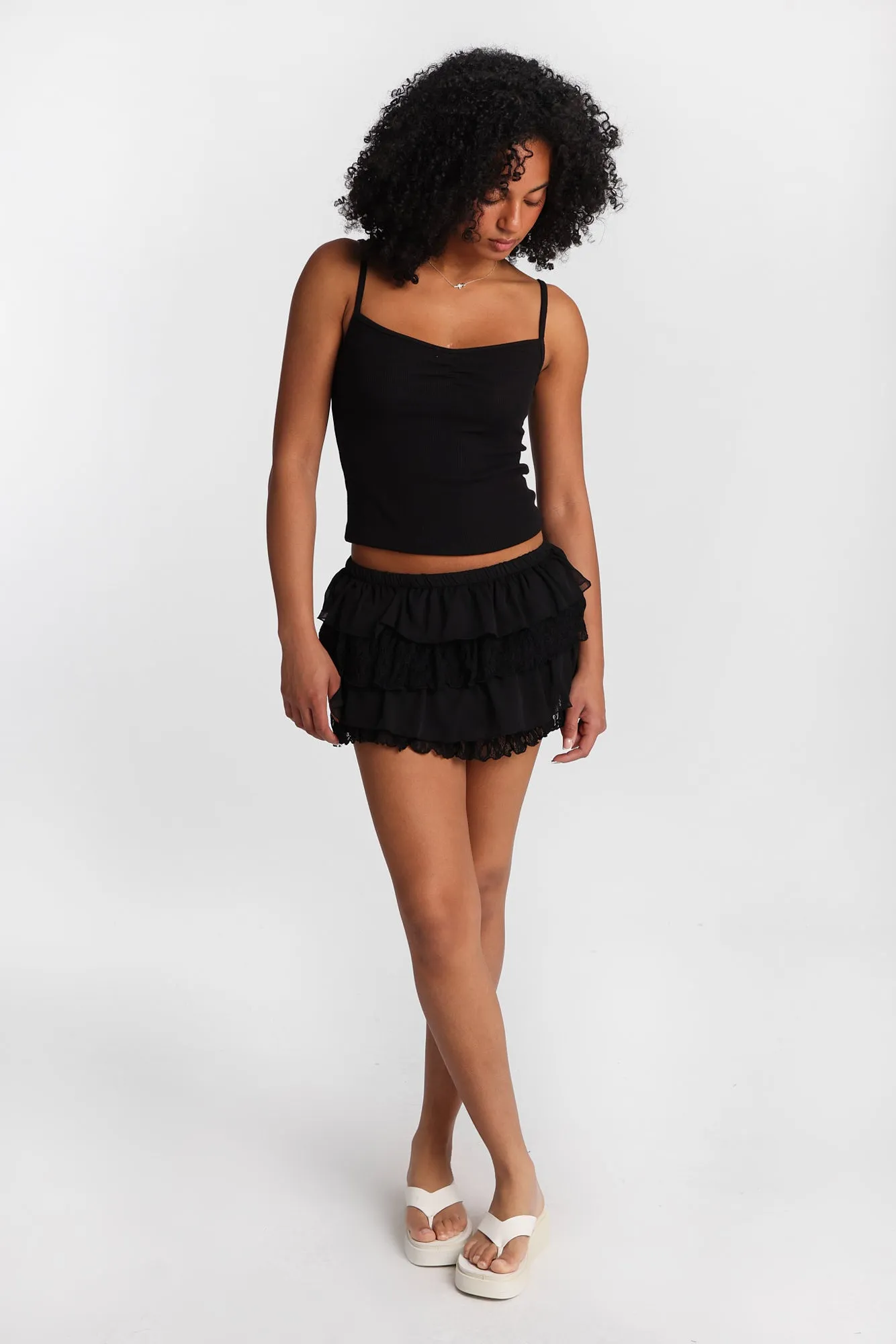 Chiffon & Lace Mini Skirt sold by Bluenotes product image thumbnail 5
