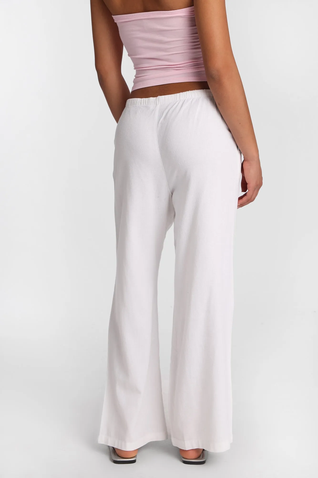Linen-Blend Drawstring Wide Leg Pants sold by Bluenotes product image thumbnail 3