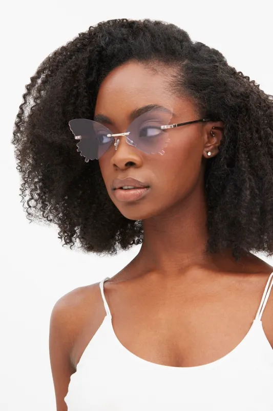 Rimless Butterfly Sunglasses sold by Bluenotes